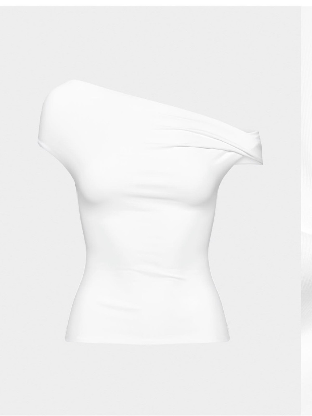 Aritzia White Asymmetric One-Shoulder Tee